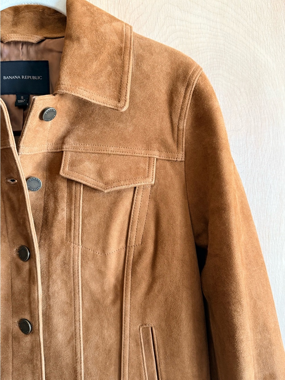 Banana Republic Relaxed Suede Jacket Sweet Chestnut Women's S - Picture 5 of 15